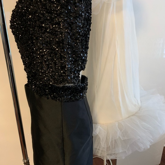 3.1 PHILLIP LIM Black Sequin Embellished Cutout Dress Size 6 Short Sleeve - Picture 5 of 15